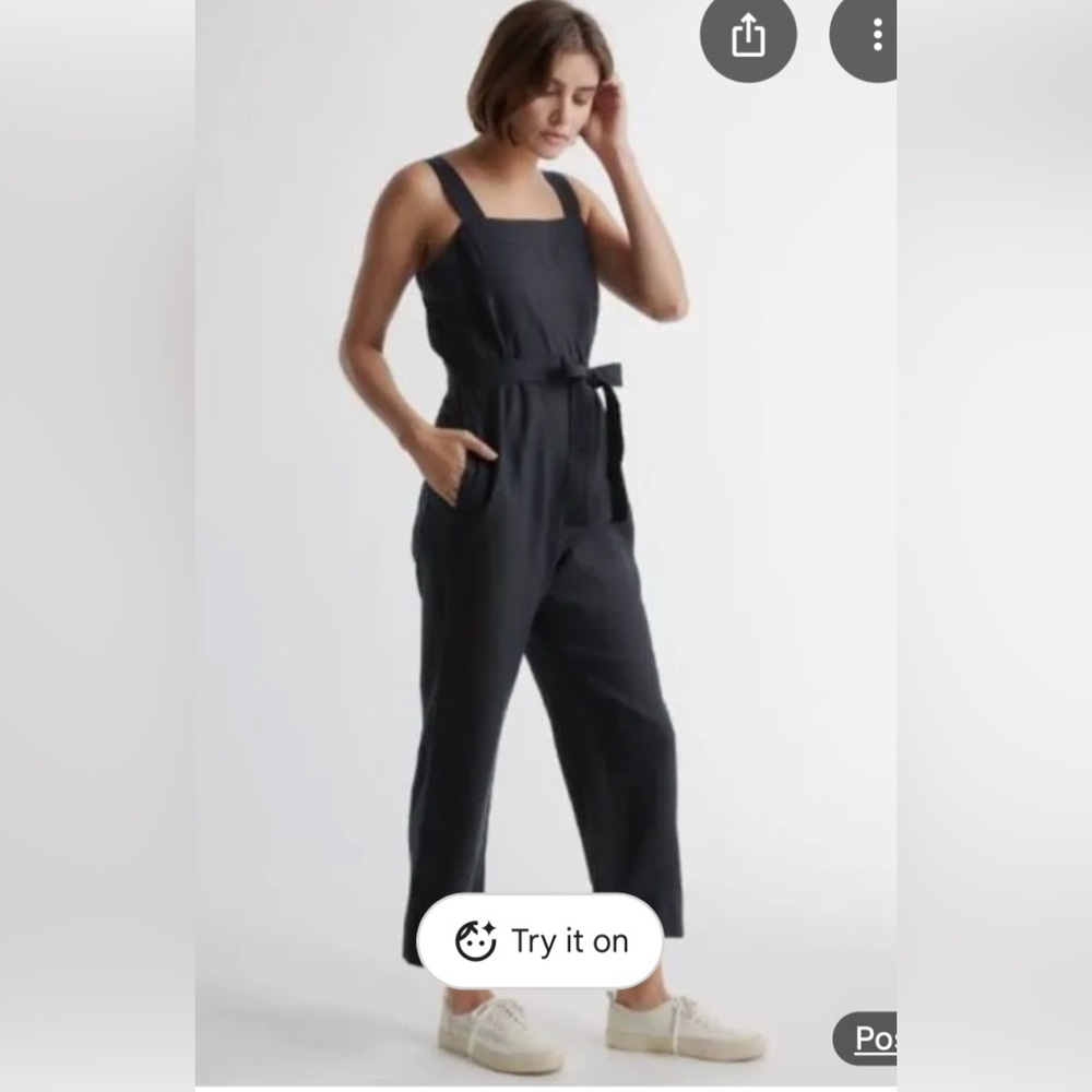 Everlane Linen Jumpsuit with Tie Waist